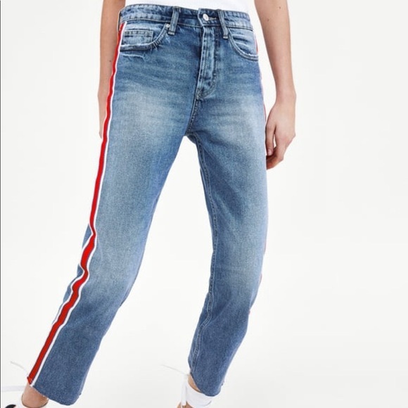 Zara TRF high waisted stripes jeans - Picture 2 of 11